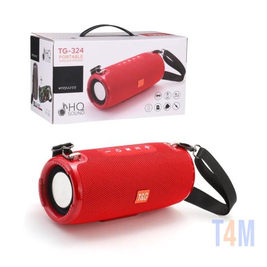 T&G WIRELESS SPEAKER TG-324 FM/AUX/USB RED